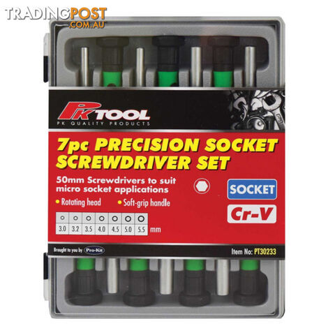 Precision Socket Screwdriver 7pc Set 3.0  - 5.5mm SKU - PT30233