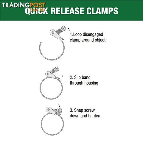 Tridon Hose Clamp 60 â 215mm Quick Release Full S. Steel Perforated Band 10pk SKU - QR-128P