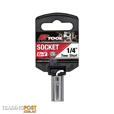Pk Tools 1/4 " Dr Short Socket 6pt Metric 7,8,10 12mm SKU - PTA01A07, PTA01A08,...