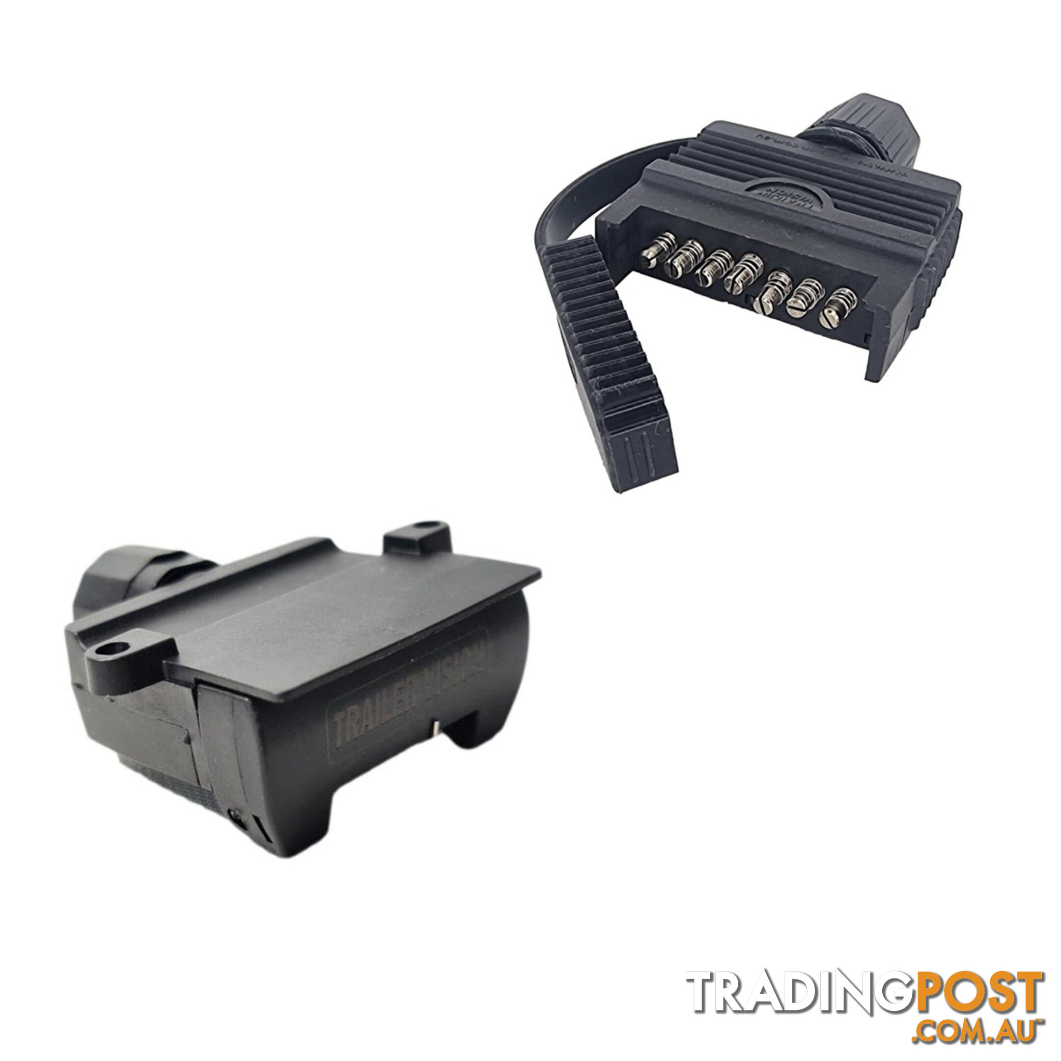 Trailer Vision 7 Pin Vehicle and Trailer Side Plugs with Covers SKU - TV_7GS&#038;TV105-F7