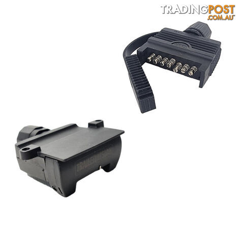 Trailer Vision 7 Pin Vehicle and Trailer Side Plugs with Covers SKU - TV_7GS&#038;TV105-F7