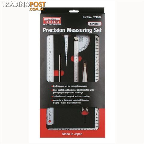 Toledo Precision Measuring Set  - 6 Pc Stainless Steel Japanese Standard B 7516 SKU - 321904