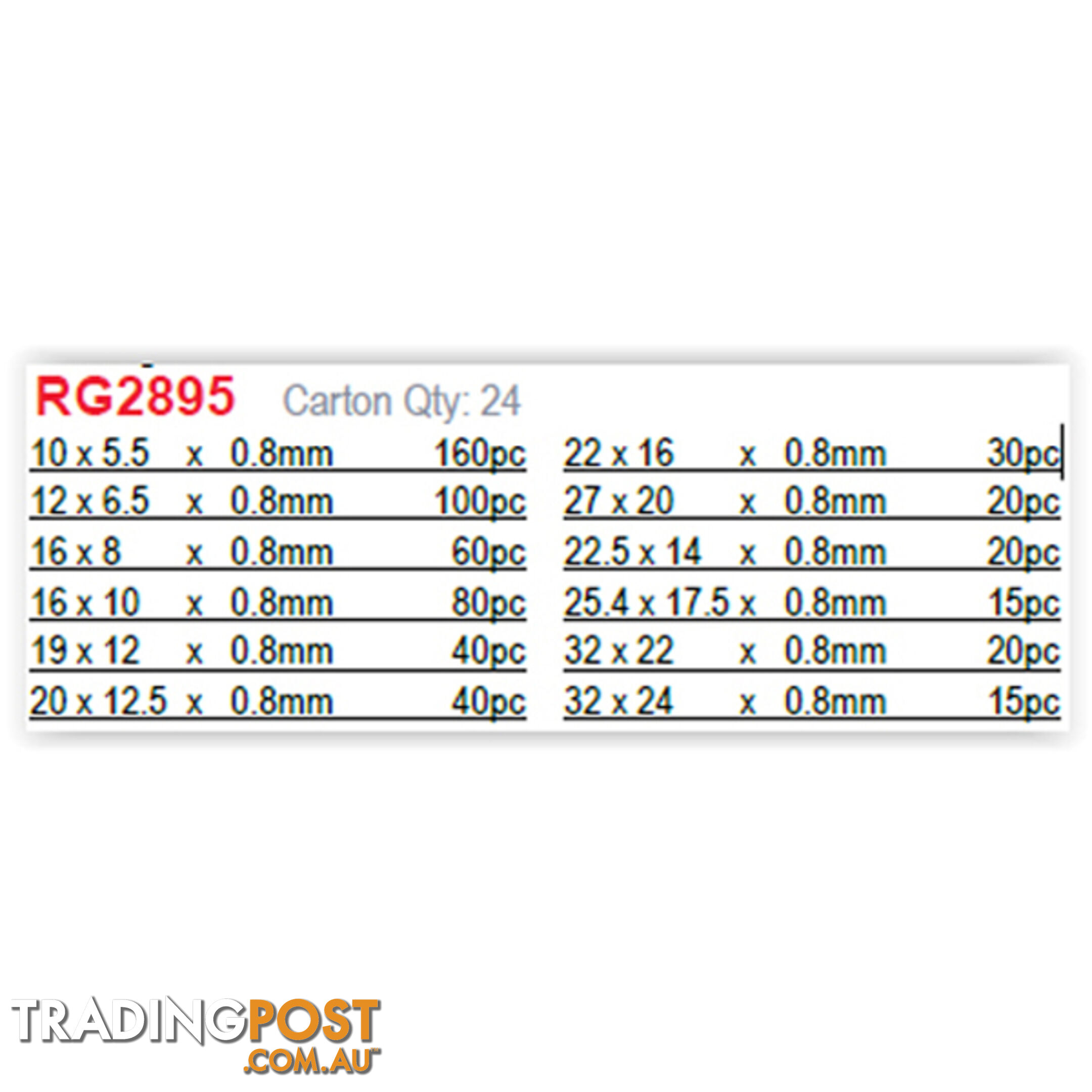 Fibre Washer Assortment 600oc Kit SKU - RG2895