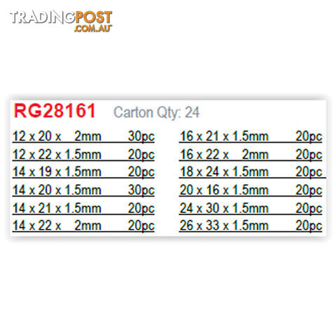 260pc Aluminium Washer Assortment SKU - RG28161