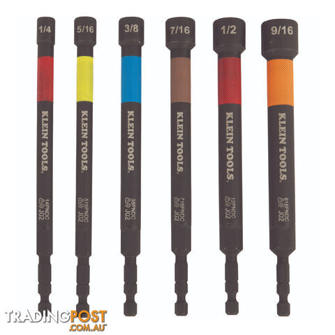 Klein Tool Magnetic Colour- Coded Power Nut Setters 6pc SKU - 32930