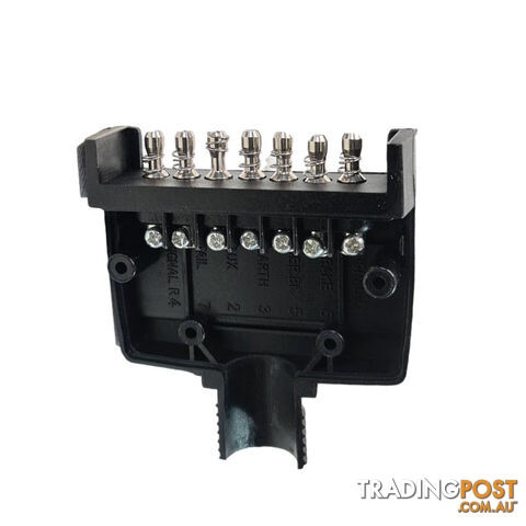 Trailer Vision 7 Pin Flat Male Plug   7 Pin Female Socket with Terminal Springs SKU - TV106FTV105F