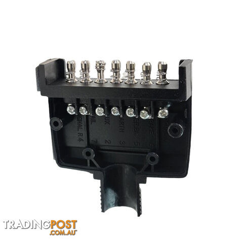 Trailer Vision 7 Pin Flat Male Plug   7 Pin Female Socket with Terminal Springs SKU - TV106FTV105F