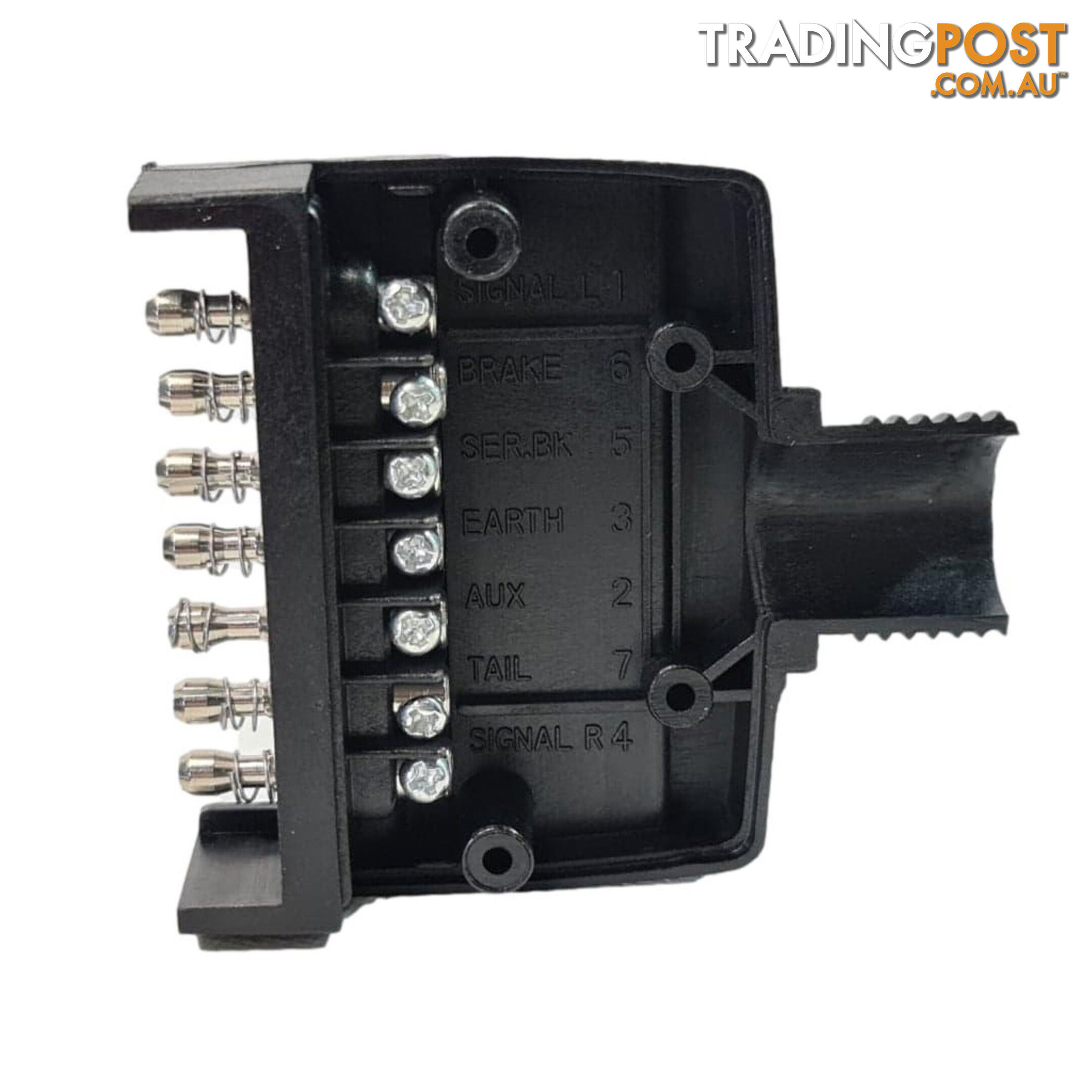 Trailer Vision 7 Pin Flat Male Plug   7 Pin Female Socket with Terminal Springs SKU - TV106FTV105F