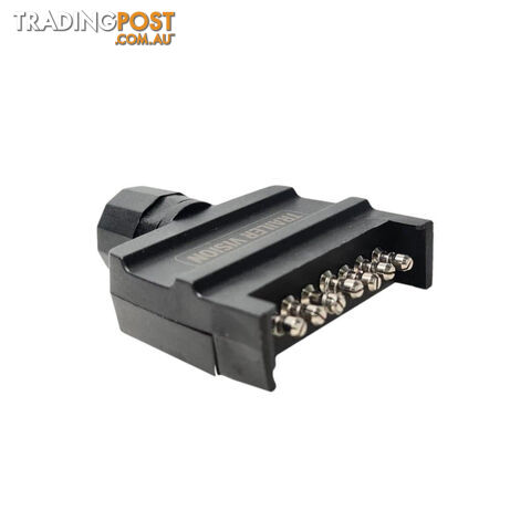 Trailer Vision 7 Pin Flat Male Plug   7 Pin Female Socket with Terminal Springs SKU - TV106FTV105F