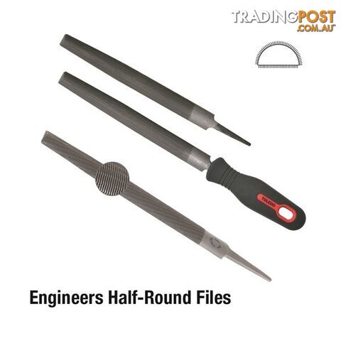 Toledo Half Round File Second Cut  - 100mm SKU - 04HR02CD