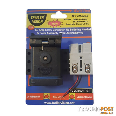 Trailer Vision 50 amp Top Mount with LED Screw Connector Anderson Plug SKU - TV201426SC