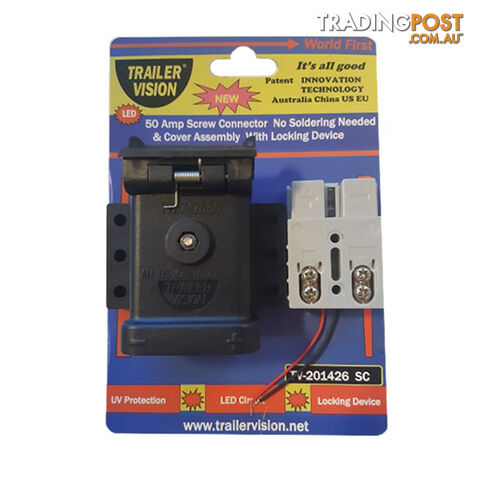 Trailer Vision 50 amp Top Mount with LED Screw Connector Anderson Plug SKU - TV201426SC