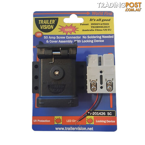 Trailer Vision 50 amp Top Mount with LED Screw Connector Anderson Plug SKU - TV201426SC