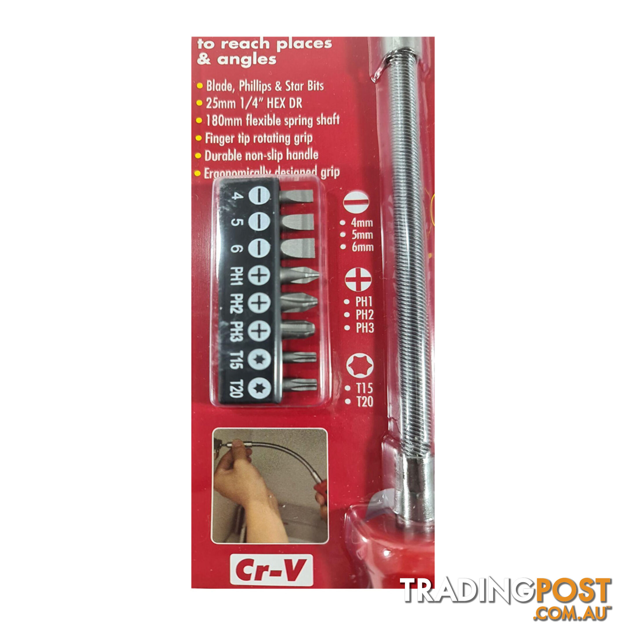 Screwdriver Flexible Shaft 9pc Bit Set SKU - PT30207