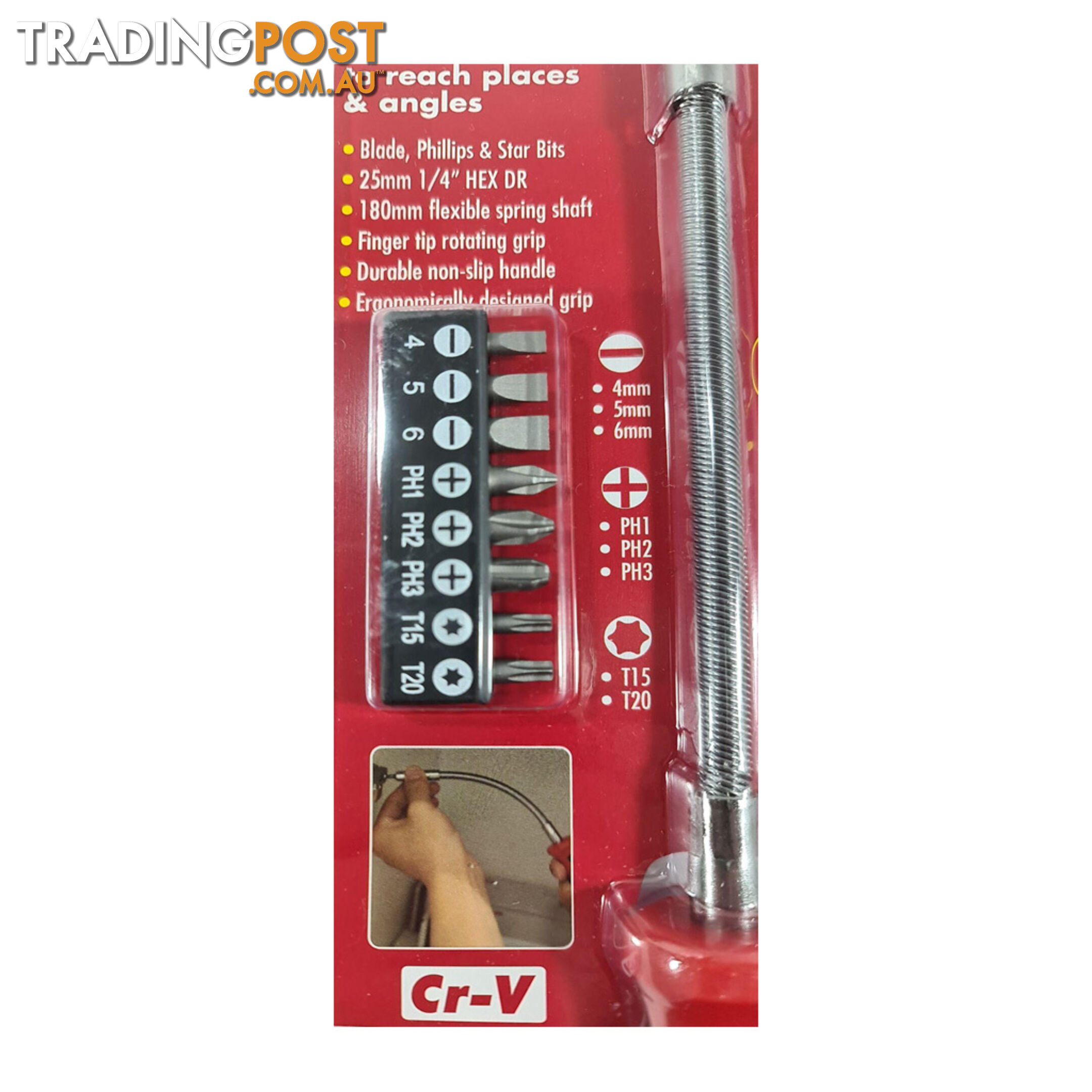 Screwdriver Flexible Shaft 9pc Bit Set SKU - PT30207