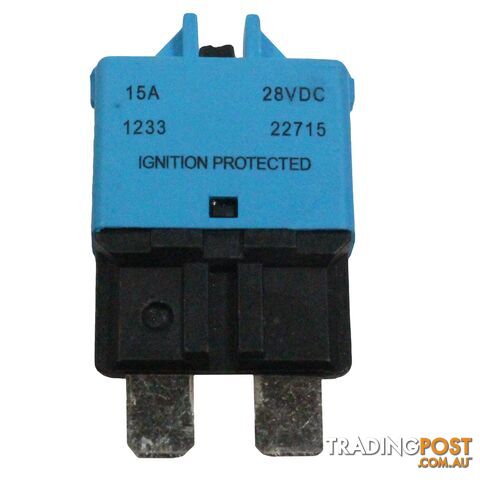 Bussman 15amp 12-24V Resettable Blade Fuse Circuit Breaker Manual Reset SKU - 10362