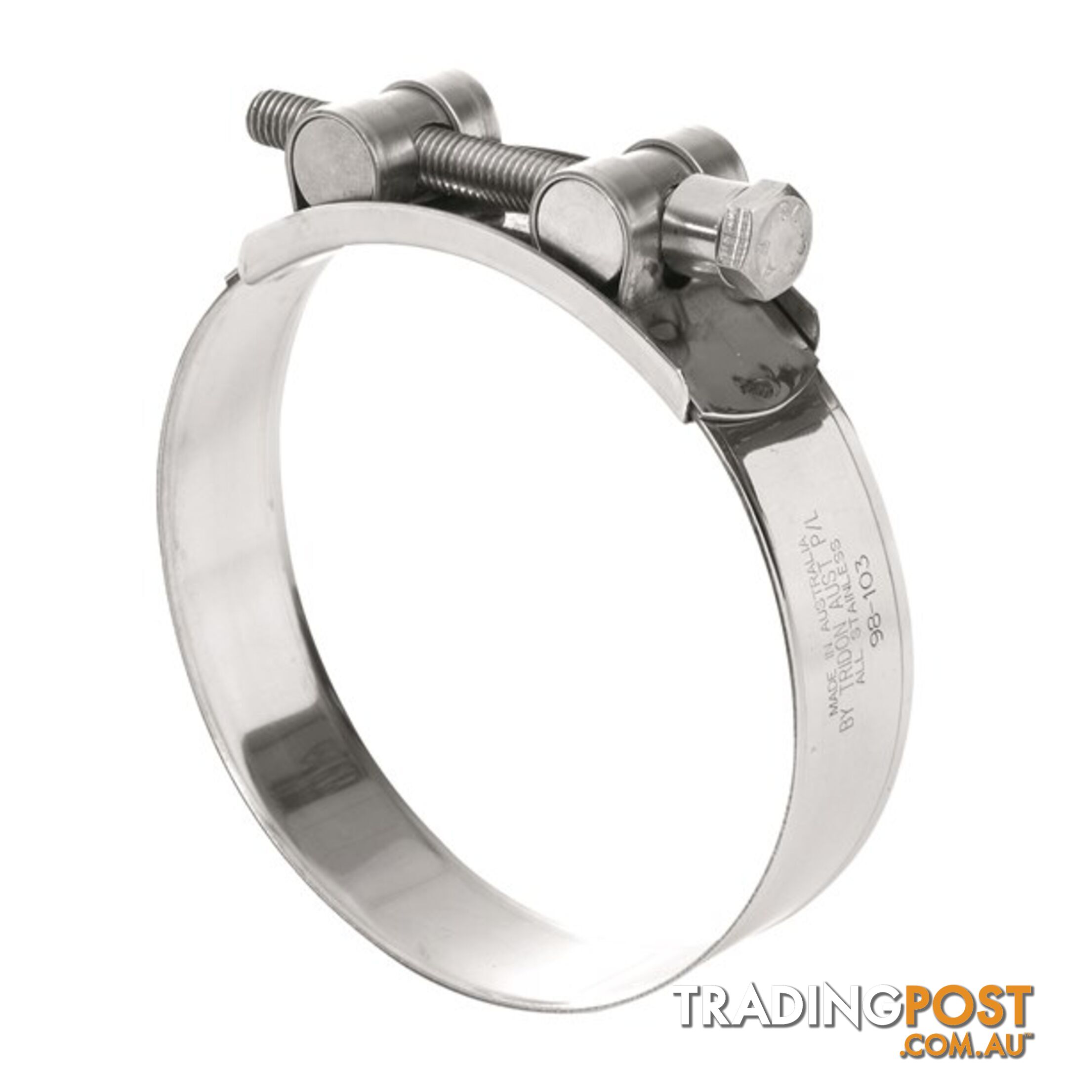 Tridon T-Bolt Hose Clamp 44mm â 47mm All Stainless Solid Band Single Buy SKU - TTBS44-47Single