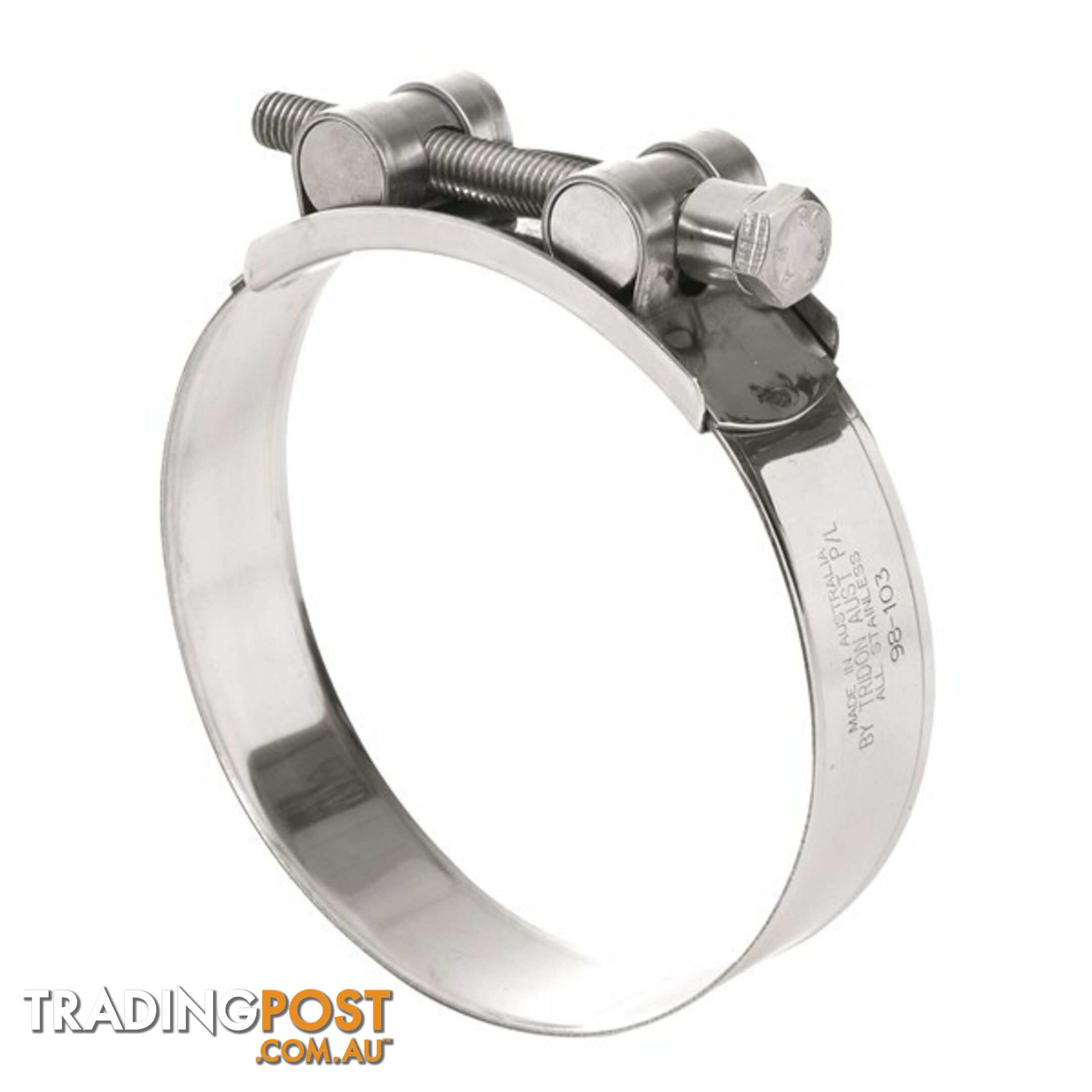 Tridon T-Bolt Hose Clamp 44mm â 47mm All Stainless Solid Band Single Buy SKU - TTBS44-47Single