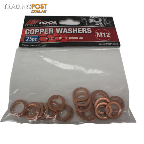 Copper Washers 12mm ID  - 18mm OD 25pc pack SKU - RG2814M12