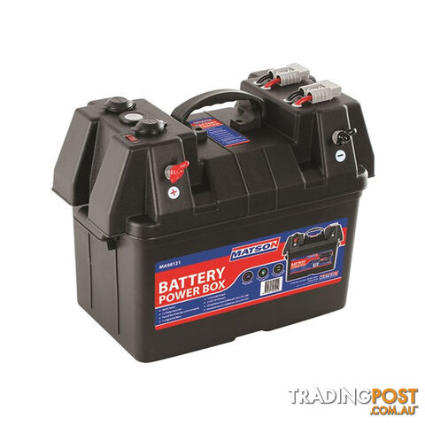 Matson Battery Box with Power Sockets, Volt Meter, Anderson Plug Outlets SKU - MA98121