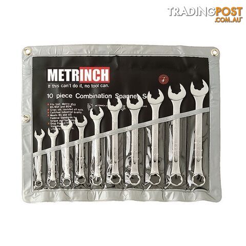 Metrinch Spanner Set 10pc 10-19mm (3/8 "-3/4 ") Metric, SAE, Worn Nuts / Bolts SKU - MET-0110