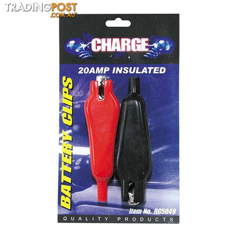 Charge Battery Clamps 20 amps Pos / Neg Fully Insulated 2pc SKU - RG5049