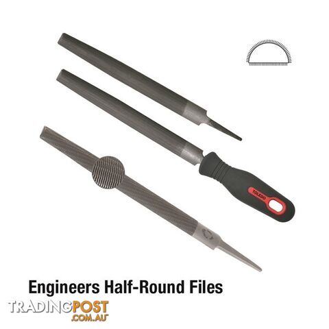 Toledo Half Round File Bastard  - 100mm SKU - 04HR01CD