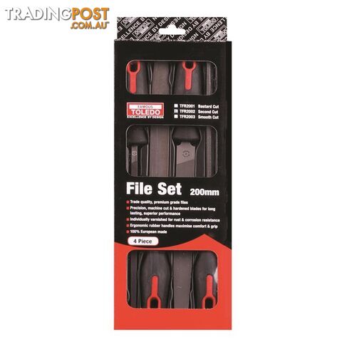 Toledo File Set Second Cut  - 200mm 4 Pc SKU - TFR2002