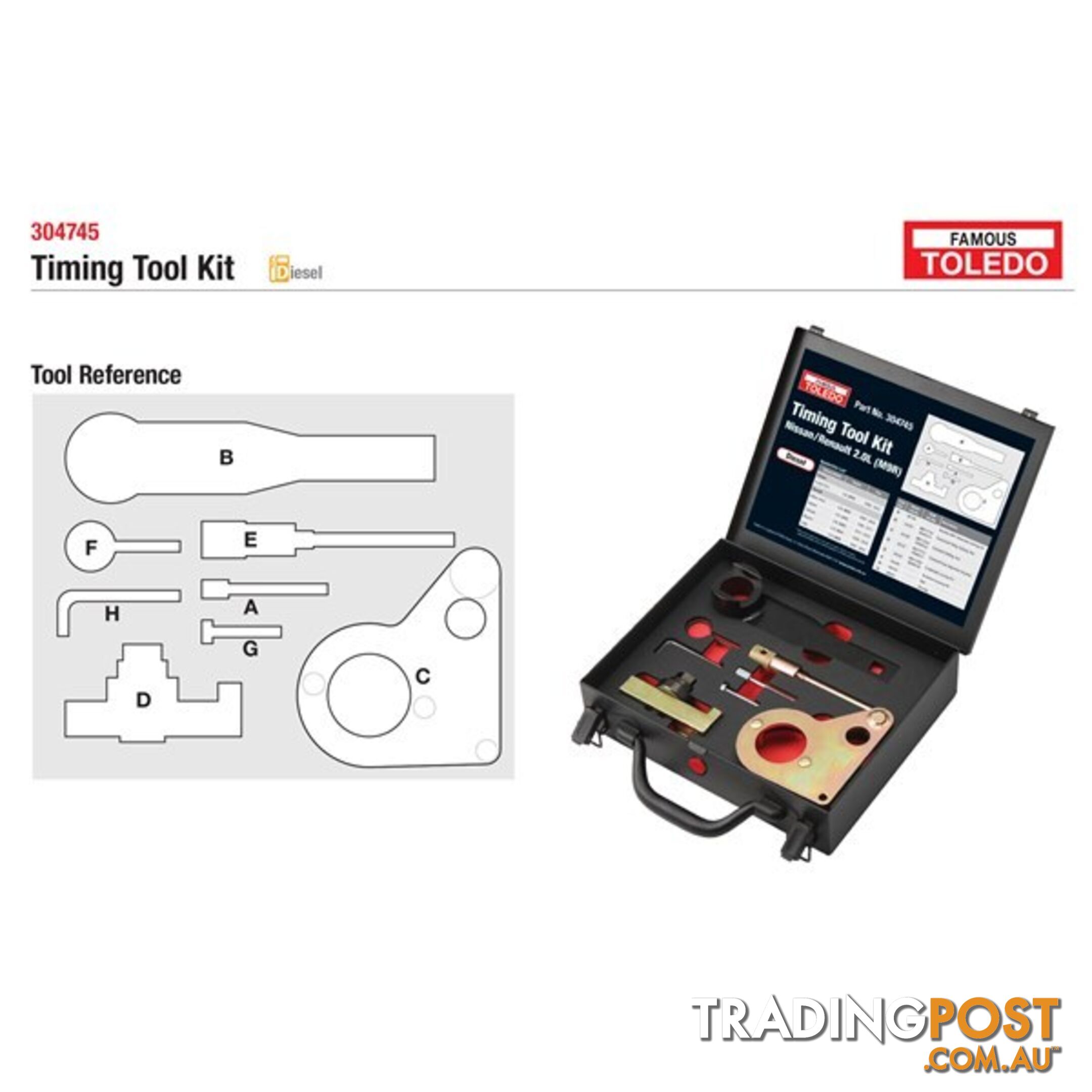 Toledo Timing Tool Kit  - Suitable for Nissan   Renault SKU - 304745