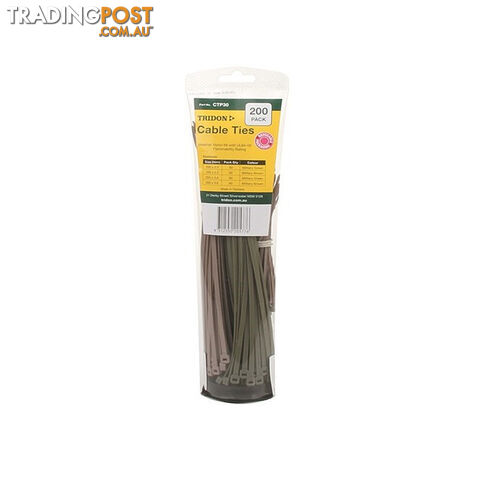 Tridon Cable Tie Combo Pack 100mm   200mm- Military Colours  - 200pk SKU - CTP30
