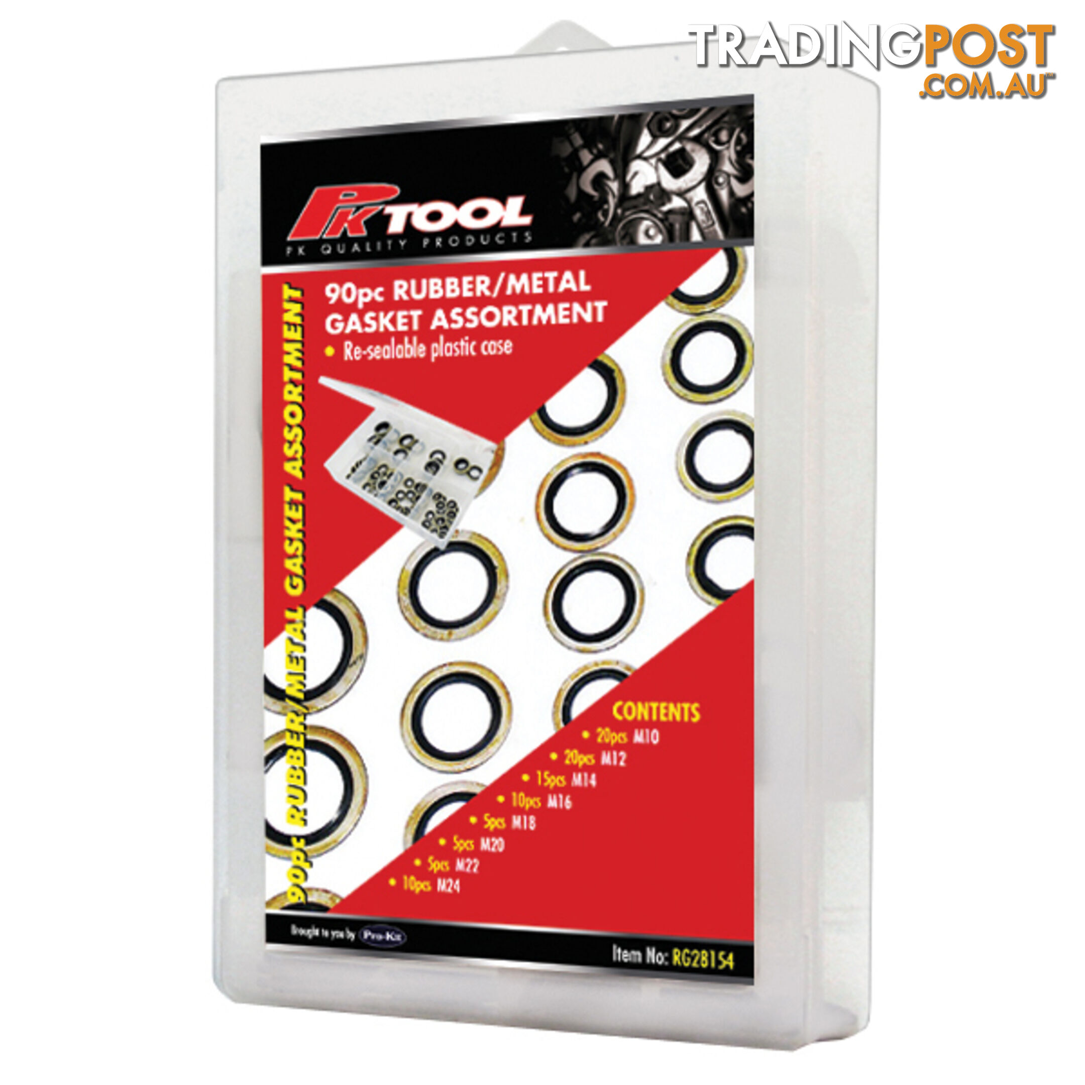 Pk Tools 90pc Rubber/Metal Gasket Assortment SKU - RG28154