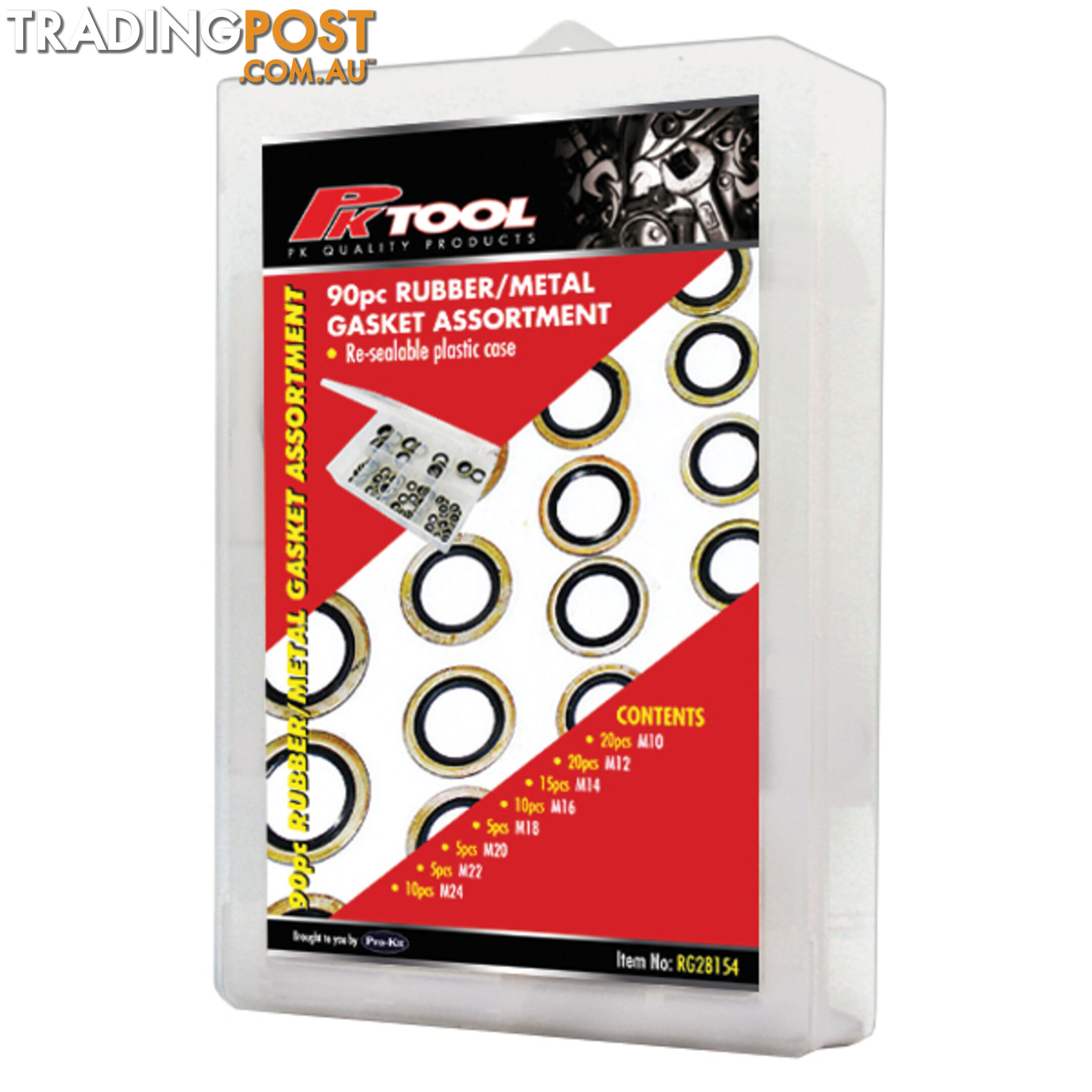 Pk Tools 90pc Rubber/Metal Gasket Assortment SKU - RG28154