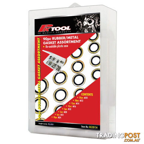 Pk Tools 90pc Rubber/Metal Gasket Assortment SKU - RG28154