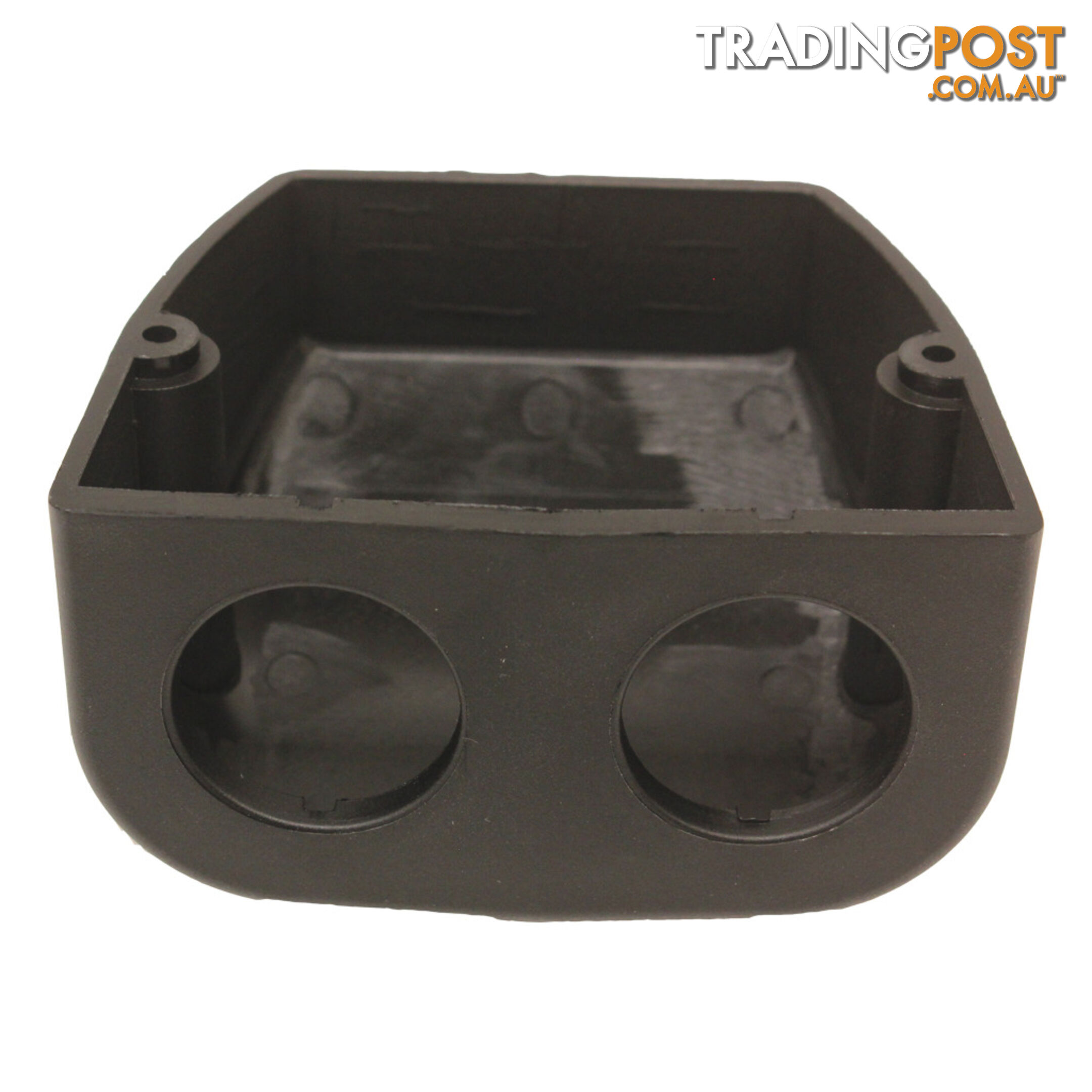 Twin Hole Surface Mount Duel Inlet Socket Heavy Duty Plastic 30mm Diameter SKU - BB-Twindome