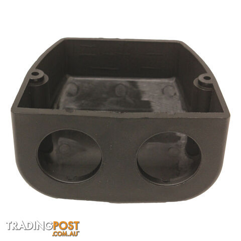 Twin Hole Surface Mount Duel Inlet Socket Heavy Duty Plastic 30mm Diameter SKU - BB-Twindome
