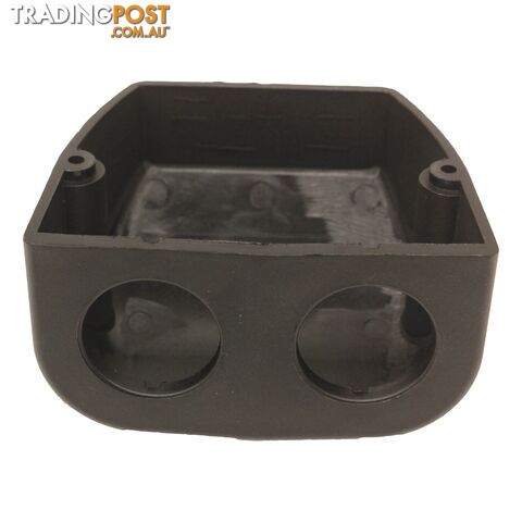 Twin Hole Surface Mount Duel Inlet Socket Heavy Duty Plastic 30mm Diameter SKU - BB-Twindome