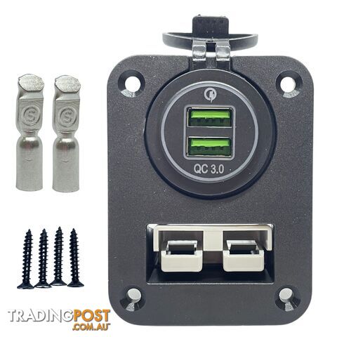 50 amp Anderson Plug and Dual USB Panel Mount Assembly SKU - AR0250aUSB