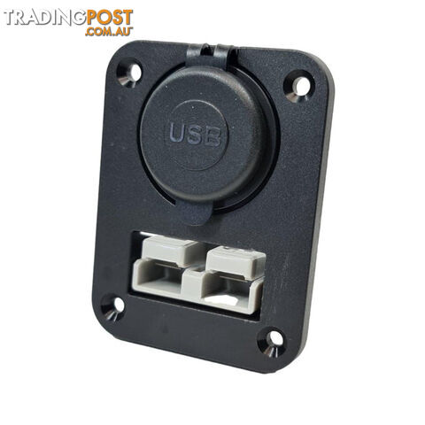 50 amp Anderson Plug and Dual USB Panel Mount Assembly SKU - AR0250aUSB