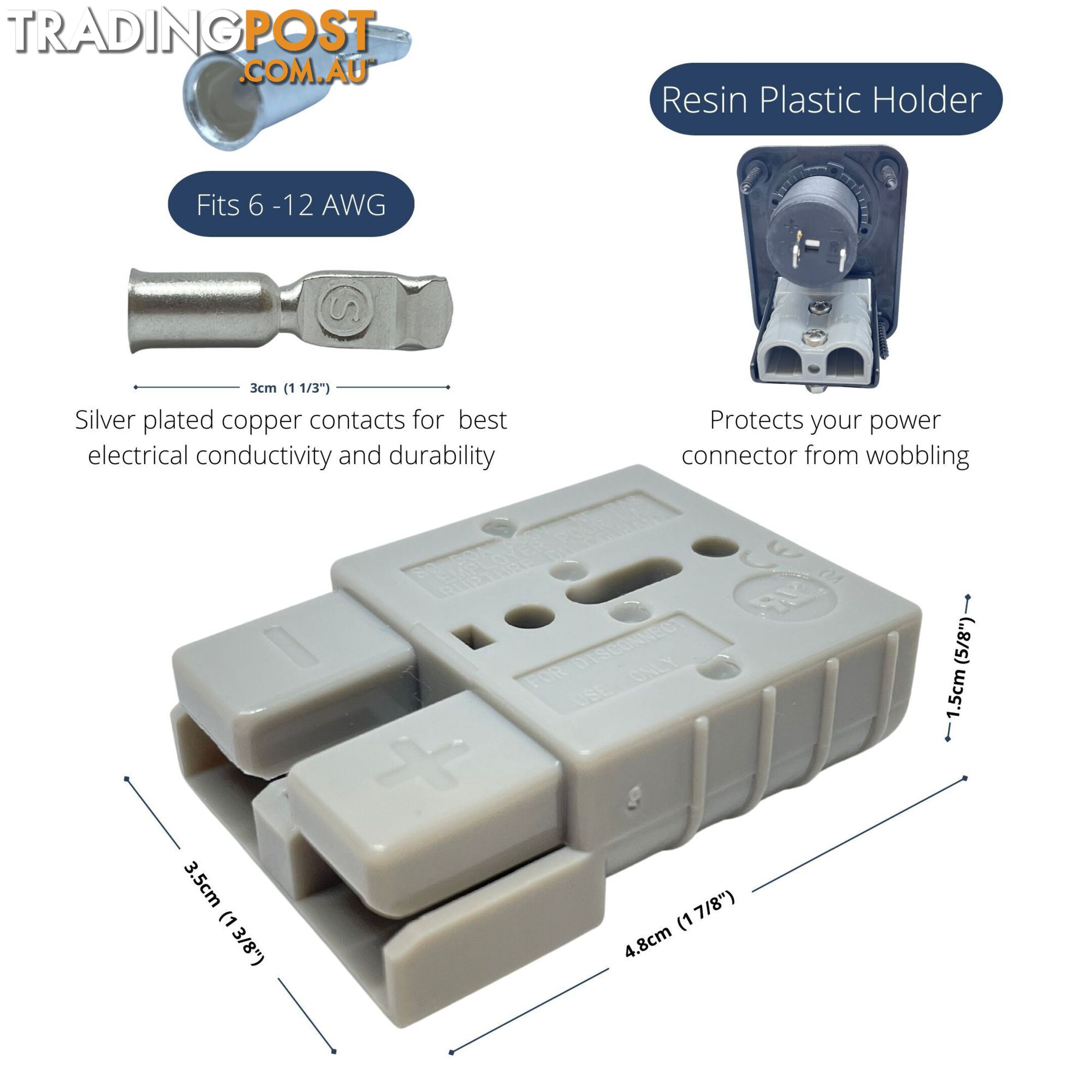 50 amp Anderson Plug and Dual USB Panel Mount Assembly SKU - AR0250aUSB