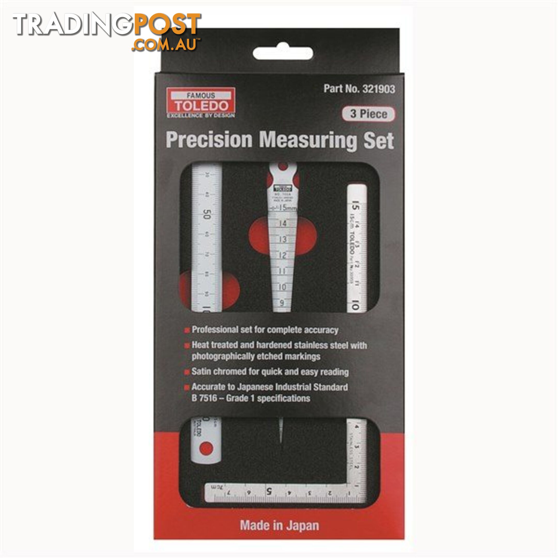 Toledo Precision Measuring 3pc Set Photographically Etched Markings SKU - 321903