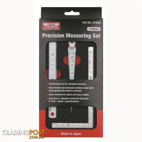 Toledo Precision Measuring 3pc Set Photographically Etched Markings SKU - 321903