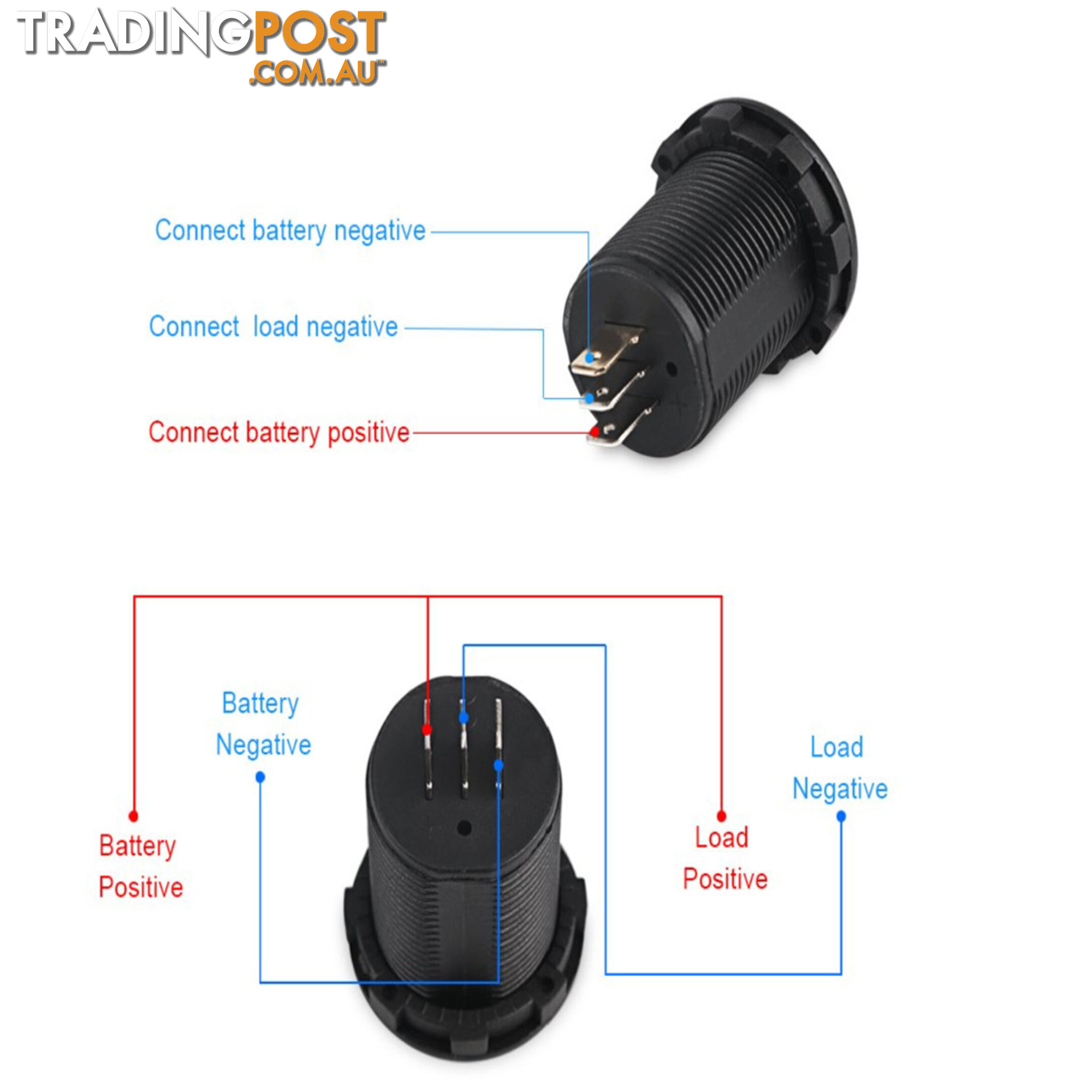 Volt   Amp Meter Round Panel Mount LED Display SKU - 10021