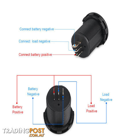 Volt   Amp Meter Round Panel Mount LED Display SKU - 10021