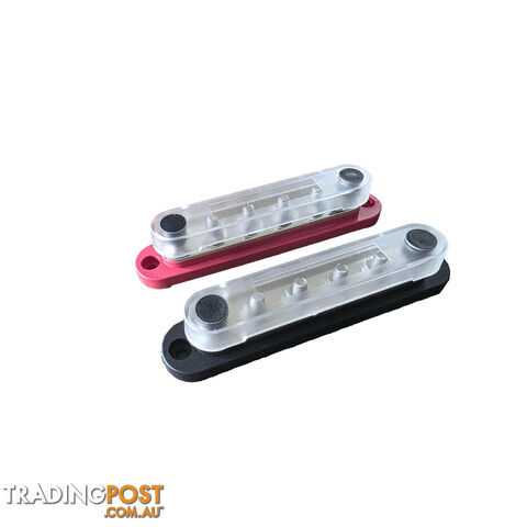 Blue Bar 6 Stud M6 Busbar 150A with Clear Cover â Red, Black or Pair