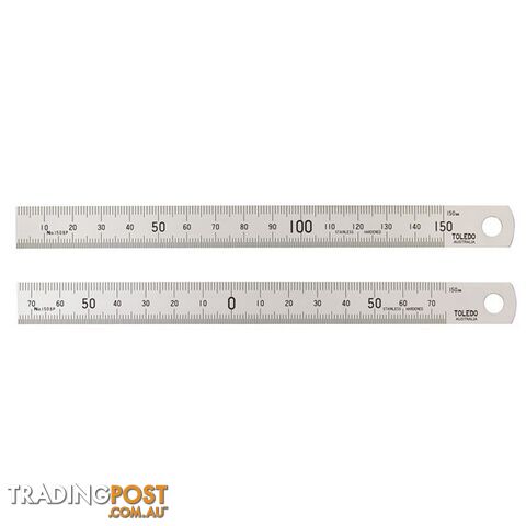 Toledo Stainless Steel Double Sided Rule Metric  - 300mm SKU - 300SP