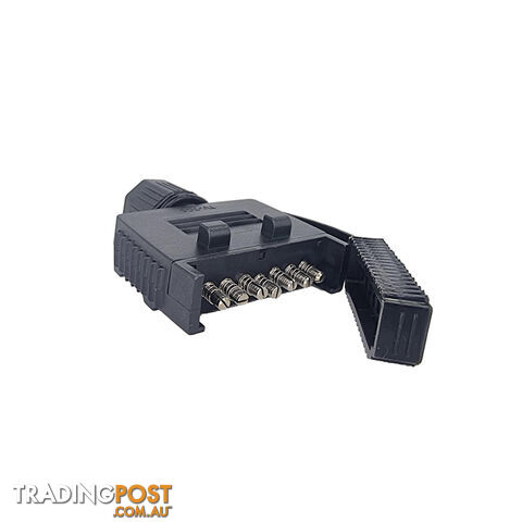 Trailer Vision 7 Pin Flat Trailer Side Plug with Rubber Cover SKU - TV-7GS