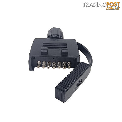 Trailer Vision 7 Pin Flat Trailer Side Plug with Rubber Cover SKU - TV-7GS