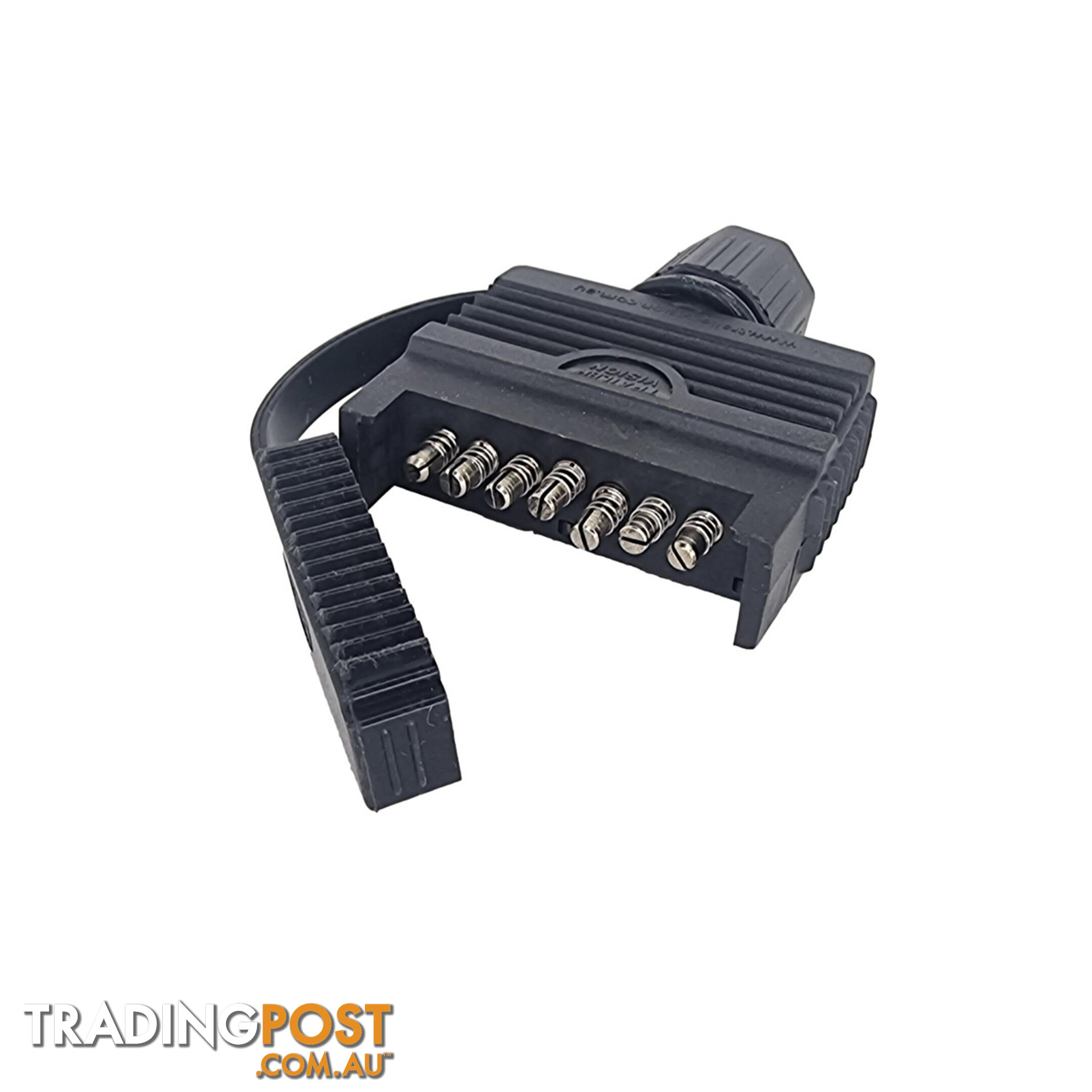 Trailer Vision 7 Pin Flat Trailer Side Plug with Rubber Cover SKU - TV-7GS