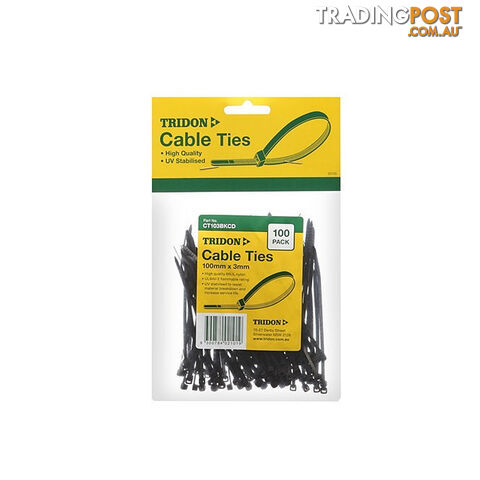 Tridon Cable Tie 9mm (w) x 750mm (l)- Black (UV Stabilised)  - 25 Pack SKU - CT759BKCD