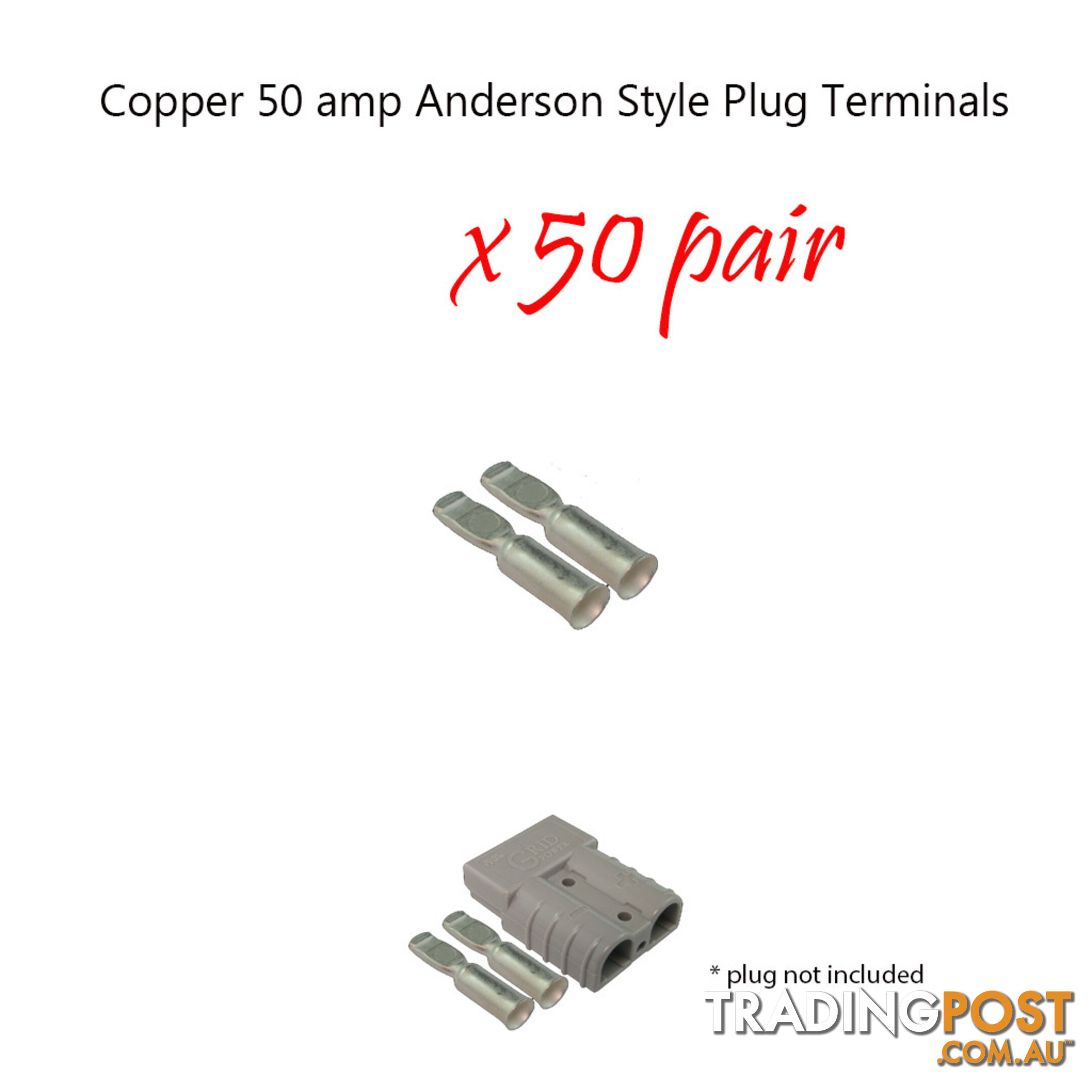 100 x 50 amp Anderson Plug Copper Terminals SKU - 10124